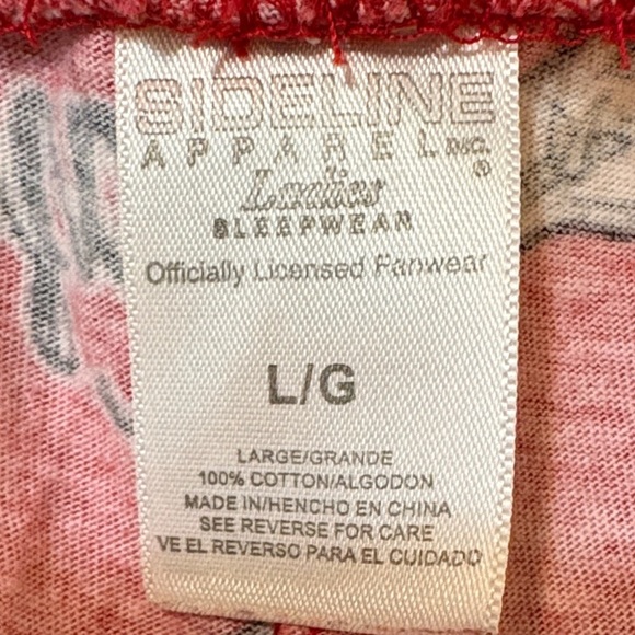 Sideline Apparel Women's Red Razorbacks Pajama Bottoms Size Large - Picture 8 of 9
